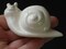 65mm Large White Snail Bead - Vintage Ceramic Macrame Bead bN1